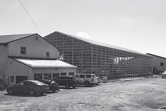 Barn under construction many years ago