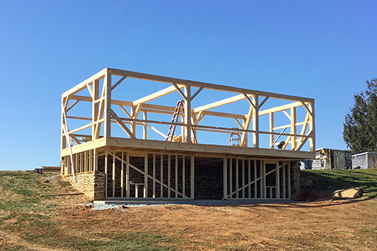 New barn being constructed by Wynstride