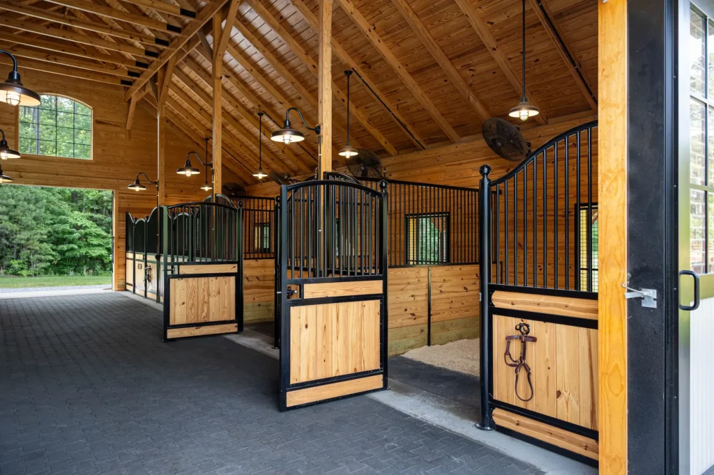 Luxury Horse Stalls with Open Doors
