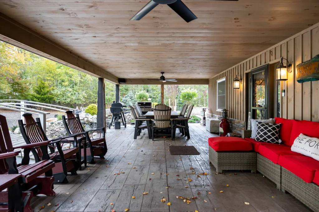 Exterior Covered Porch and Dining Space