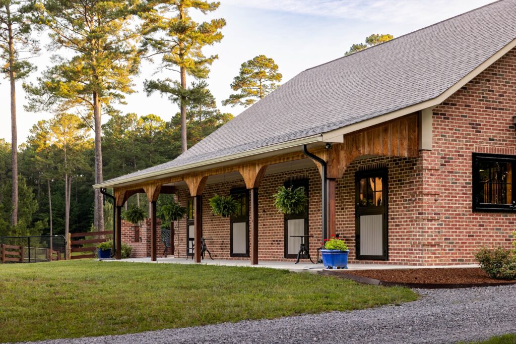 a stone horse barn